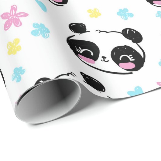 Panda Muster Wrapping Paper Geschenkpapier (Rolleneckpunkt)