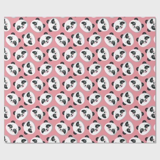 Panda Muster Wrapping Paper Geschenkpapier (Flach)