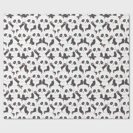 Panda Muster Wrapping Paper Geschenkpapier (Flach)