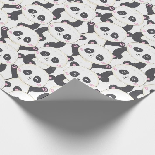 Panda Muster Wrapping Paper Geschenkpapier (Ecke)