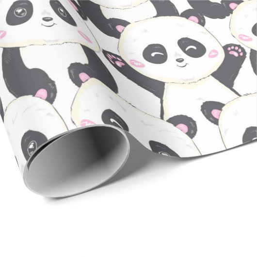 Panda Muster Wrapping Paper Geschenkpapier (Rolleneckpunkt)