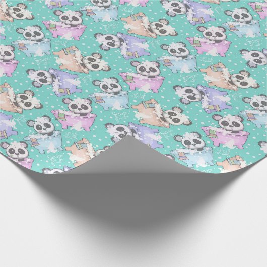 Panda Muster Wrapping Paper Geschenkpapier (Ecke)