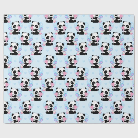 Panda Muster Wrapping Paper Geschenkpapier (Flach)