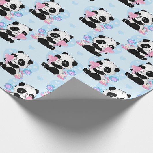 Panda Muster Wrapping Paper Geschenkpapier (Ecke)