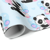 Panda Muster Wrapping Paper Geschenkpapier (Rolleneckpunkt)