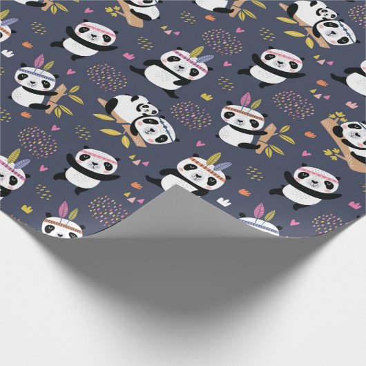 Panda Muster Wrapping Paper Geschenkpapier (Ecke)