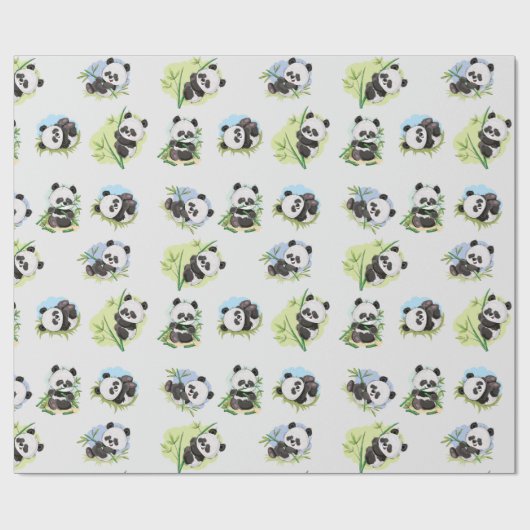 Panda Muster Wrapping Paper Geschenkpapier (Flach)