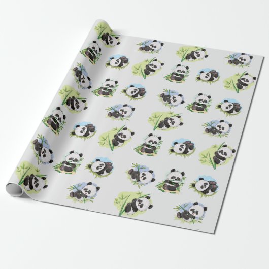 Panda Muster Wrapping Paper Geschenkpapier (Ungerollt)
