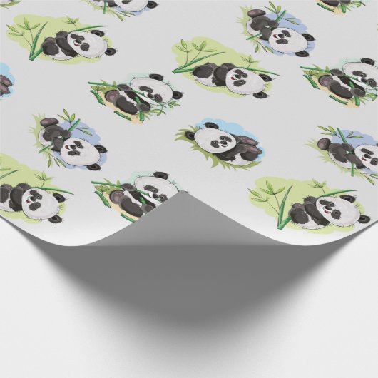 Panda Muster Wrapping Paper Geschenkpapier (Ecke)