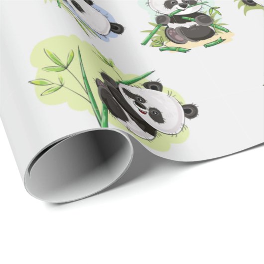 Panda Muster Wrapping Paper Geschenkpapier (Rolleneckpunkt)