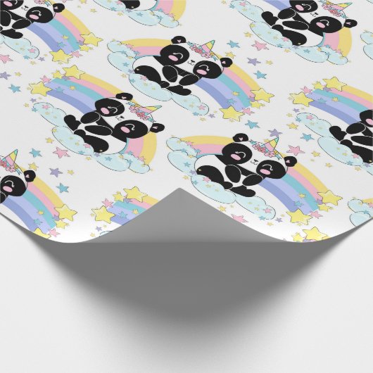 Panda Muster Wrapping Paper Geschenkpapier (Ecke)