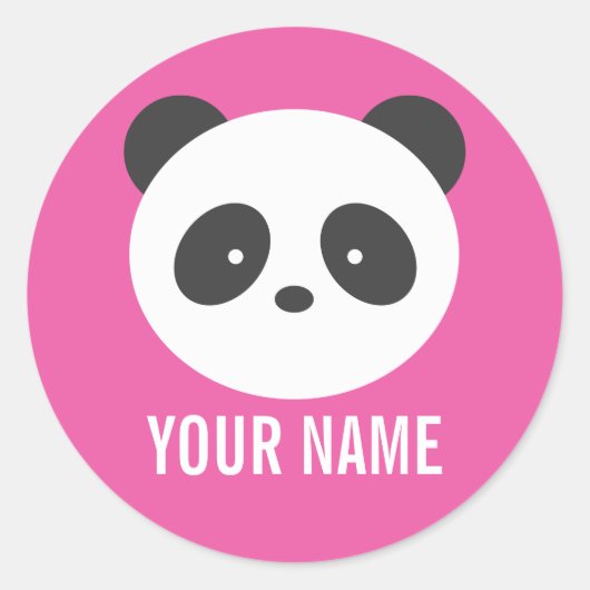 Panda-Namensaufkleber Runder Aufkleber (Vorderseite)