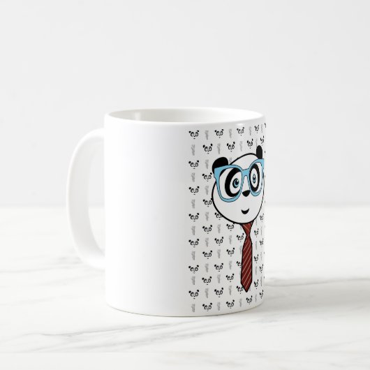 Panda Nerd - Hintergrund 2 Kaffeetasse (Vorderseite Links)