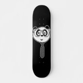 Panda Nerd - Schwarz und Weiß Skateboard (Vorne)