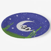 Panda New Baby on Moon Pappteller (Schrägansicht)
