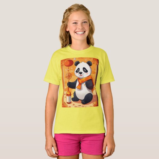 Panda new year Party — Cartoon  style designed   T-Shirt (Vorne ganz)