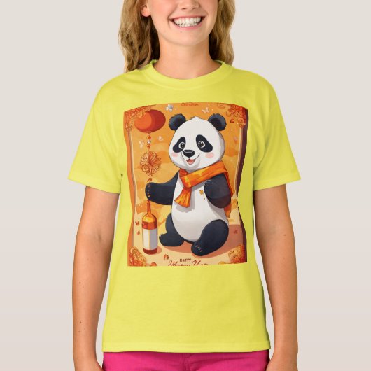 Panda new year Party — Cartoon  style designed   T-Shirt (Vorderseite)