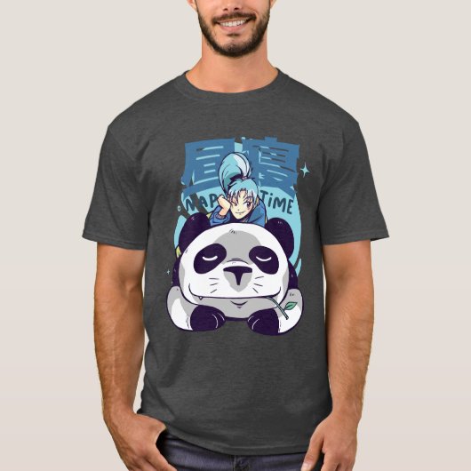 Panda Nickerchen Time Anime T-Shirt (Vorderseite)