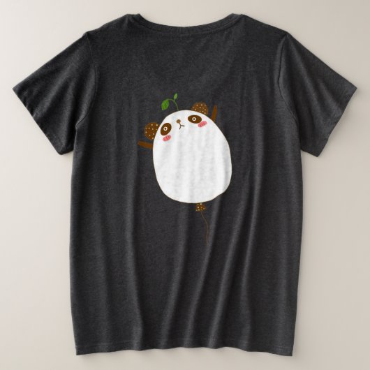 Panda Niedlich Design Plus Size T - Shirt (Design Rückseite)