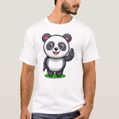 Panda Niedlich geben Thumbs Up, lustiger Cartoon P T-Shirt (Vorderseite)