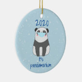 Panda Niedliche Weihnachtsmaske 2020 Keramik Ornament (Rechts)