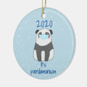 Panda Niedliche Weihnachtsmaske 2020 Keramik Ornament (Links)
