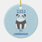 Panda Niedliche Weihnachtsmaske 2020 Keramik Ornament (Hinten)