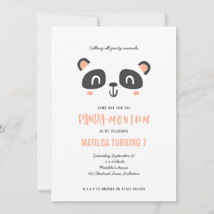 Panda niedlicher, leuchtend bunter Geburtstag