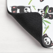 Panda niedliches blaues Muster Mousepad (Ecke)
