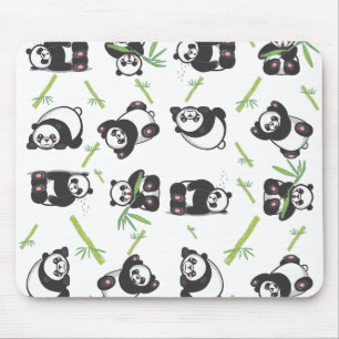 Panda niedliches blaues Muster Mousepad