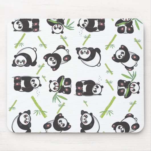 Panda niedliches blaues Muster Mousepad (Vorne)