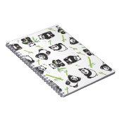 Panda niedliches blaues Muster Notizblock (Rechte Seite)