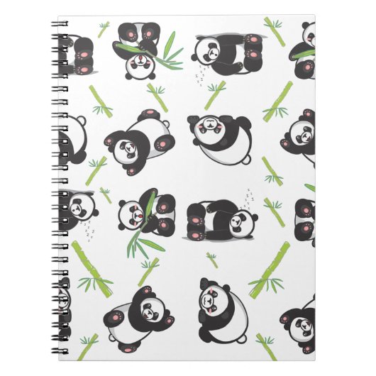 Panda niedliches blaues Muster Notizblock (Vorderseite)