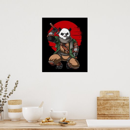 Panda Ninja Samurai Poster (Küche)