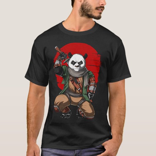 Panda Ninja Samurai T-Shirt (Vorderseite)