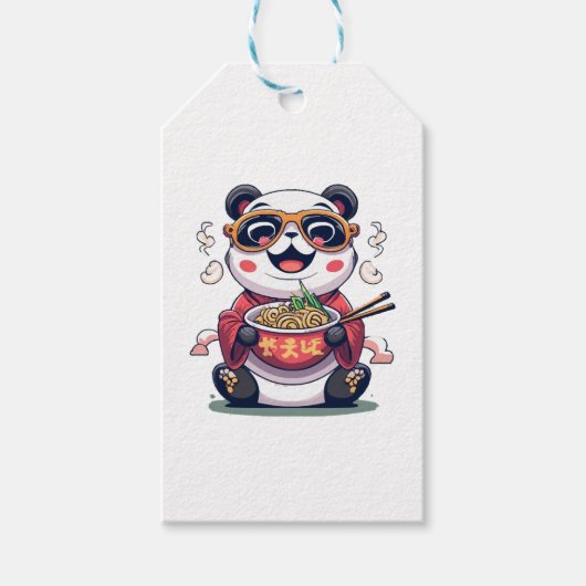 Panda Noodles Geschenkanhänger (Vorderseite)