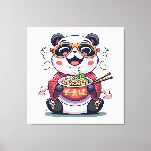 Panda Noodles Leinwanddruck (Vorderseite)
