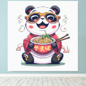 Panda Noodles Leinwanddruck (Insitu (Holzboden))