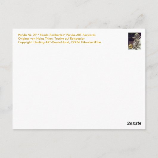Panda Nr.29 * Panda-Postkarte * Panda-Art-Postkart Postkarte (Rückseite)