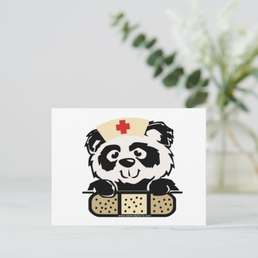 Panda Nurse Postkarte (Stehend Vorderseite)