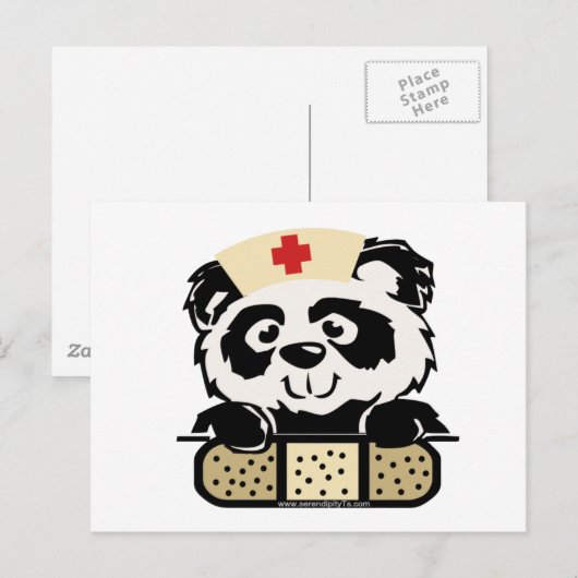 Panda Nurse Postkarte (Vorne/Hinten)