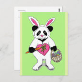 Panda Oaster Bunny Zeichnend Postkarte (Vorne/Hinten)