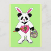 Panda Oaster Bunny Zeichnend Postkarte (Vorderseite)