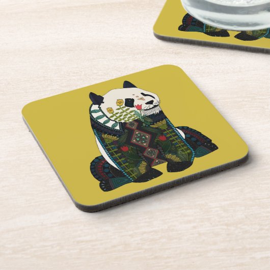 Panda-Ocker Untersetzer (Linke Seite)