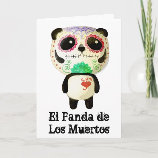 Panda of The Day of The Dead Karte (Vorderseite)