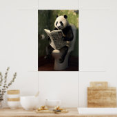 Panda on Toilet Print, Funny Bathroom Wall Art Poster (Küche)