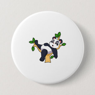 Panda on Tree Button