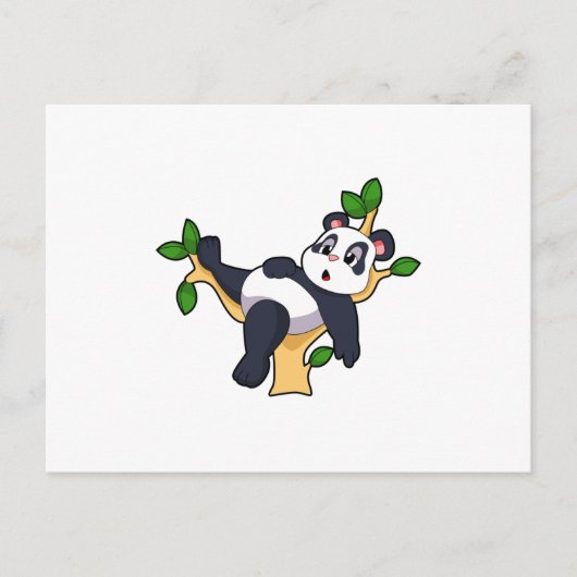 Panda on Tree Postkarte (Vorderseite)