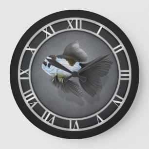 Panda Oranda Goldfish Clock Große Wanduhr