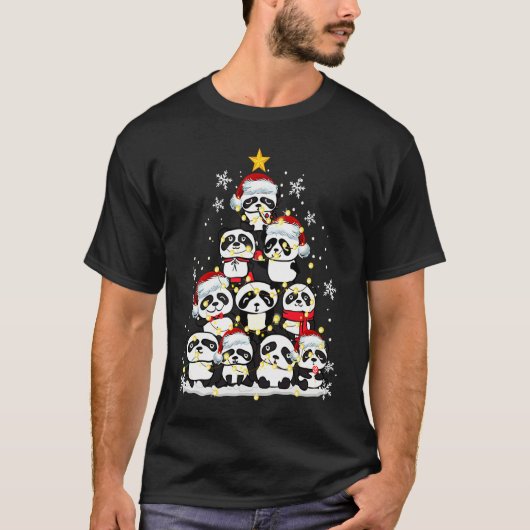 Panda Ornament Decoration Christmas Tree Xmas T-Shirt (Vorderseite)